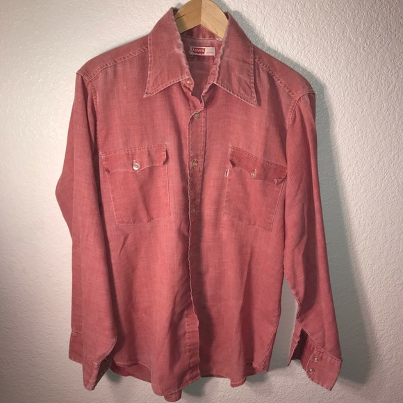 LEVI'S Red Vintage L/S BIG "E" Country Coastal Vibes sz L - Picture 3 of 16